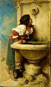 Leon Joseph Florentin Bonnat, Roman Girl at a Fountain